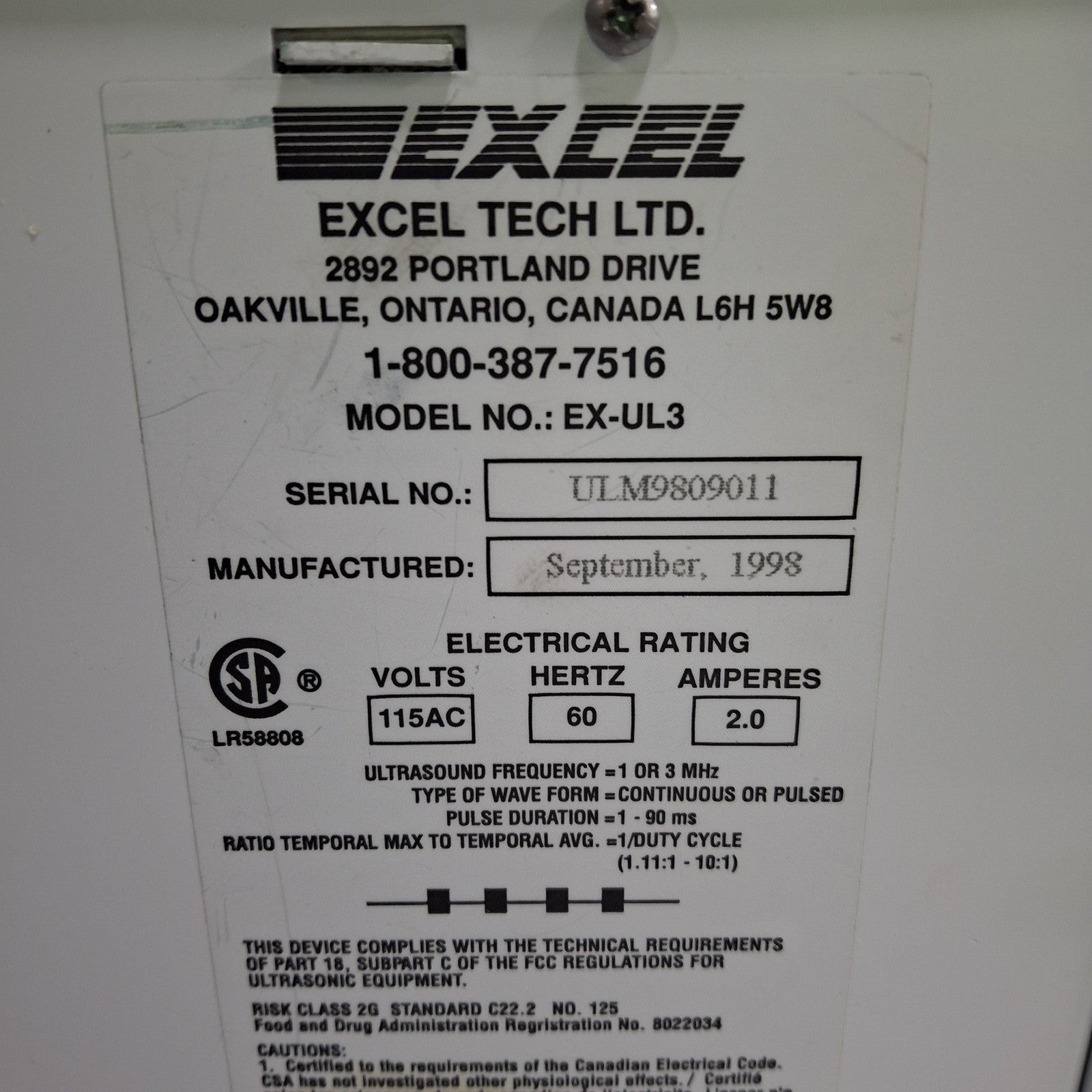 Excel Ultra III Ultrasound Electrotherapy Center