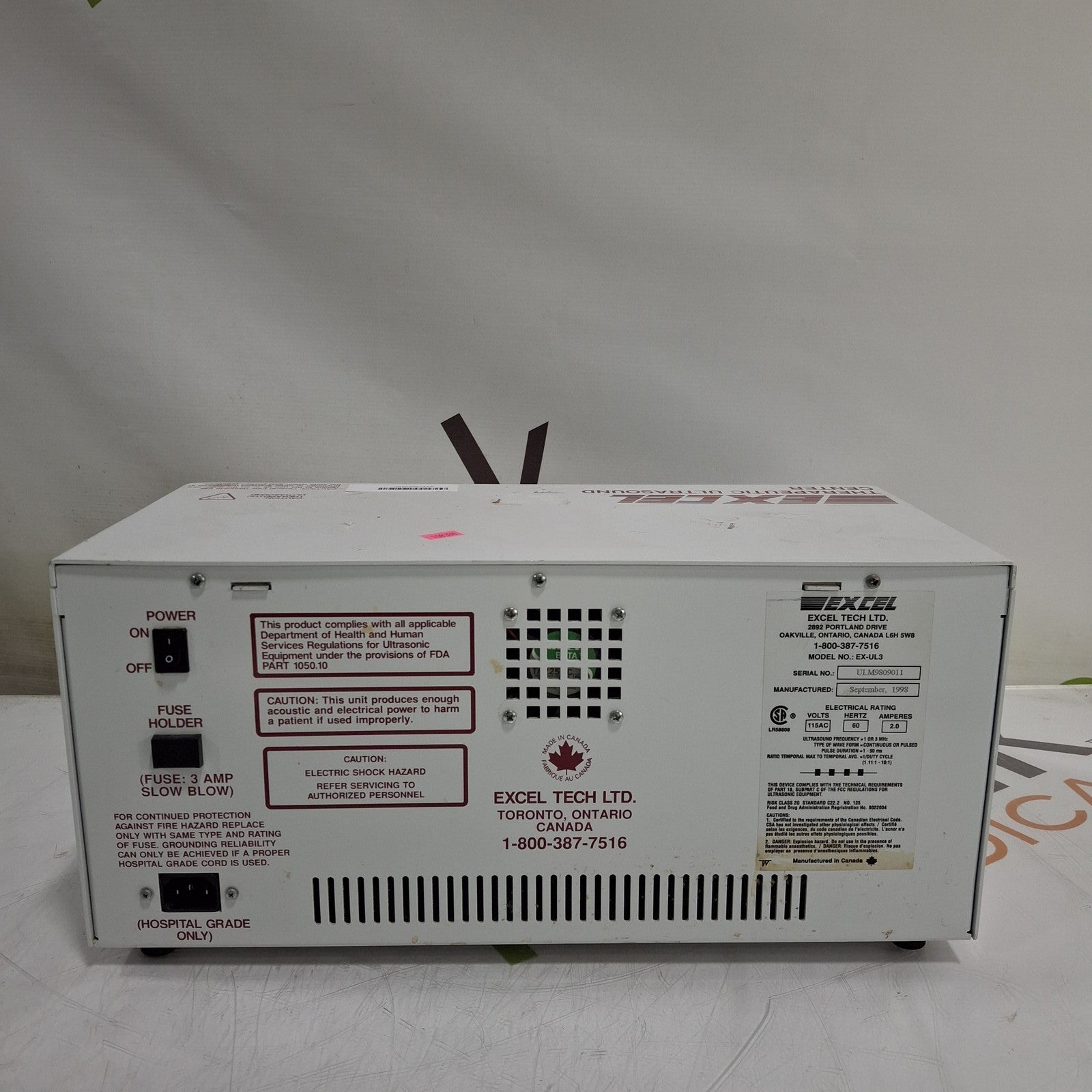 Excel Ultra III Ultrasound Electrotherapy Center