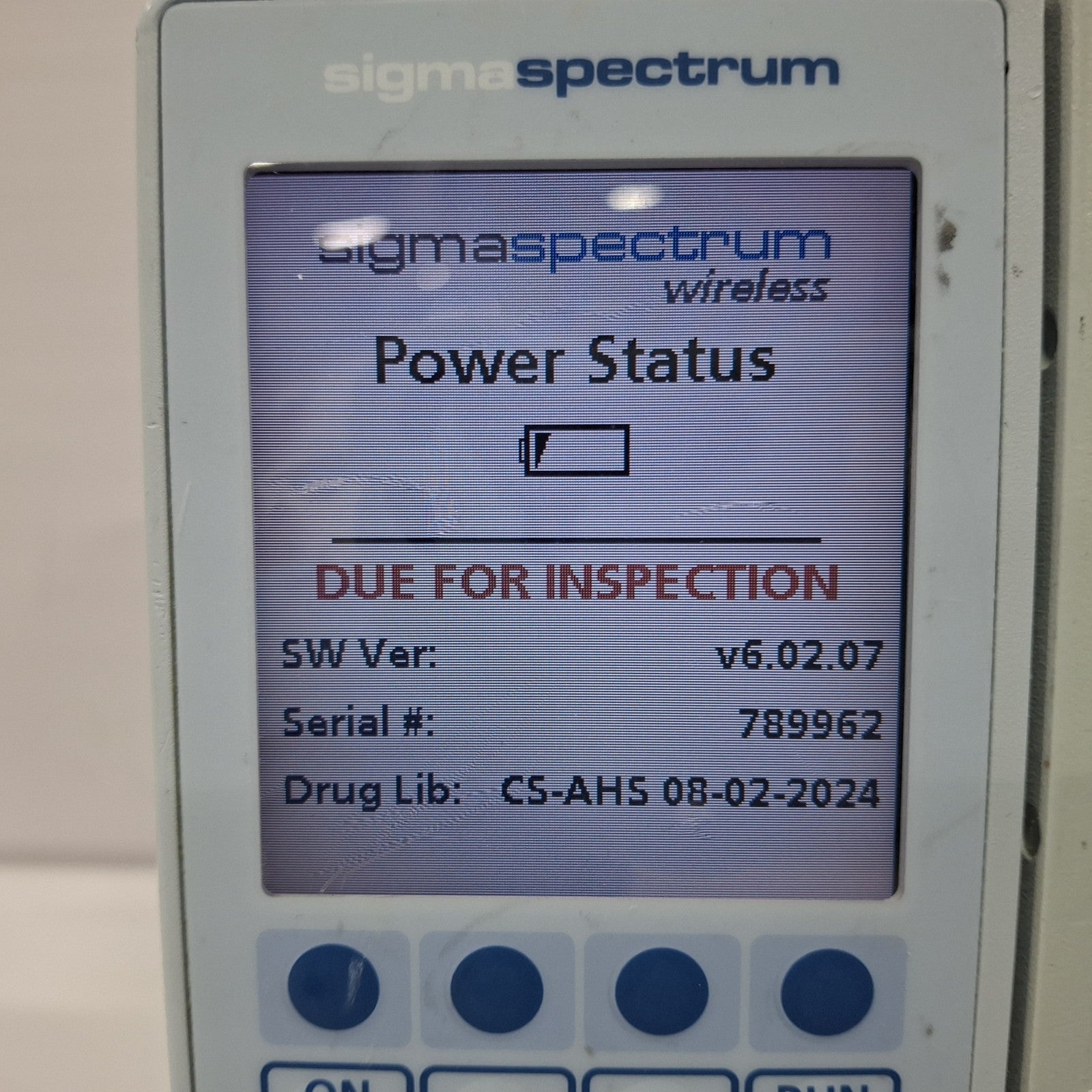 Baxter Sigma Spectrum 6.02.07 with B/G Battery Infusion Pump