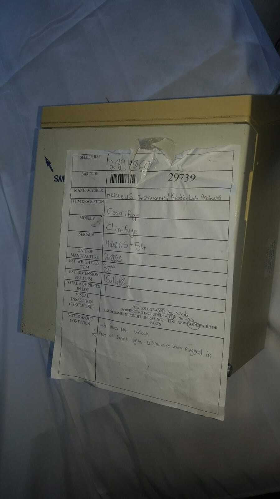 Heraeus Instruments Clinifuge Centrifuge (NY190U) DIAGNOSTIC ULTRASOUND MACHINES FOR SALE