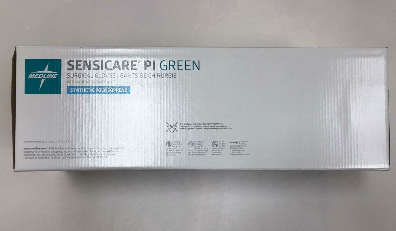 Medline Sensicare PI Green Surgical Gloves MSG9270 7 - 50 Count in Box | CEJ-3 DIAGNOSTIC ULTRASOUND MACHINES FOR SALE