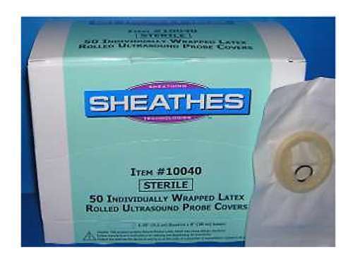 SHEATHES Latex Ultrasound Probe Covers 1-1/4" D x 8" L Sterile 50/Bx 1.25 10040 DIAGNOSTIC ULTRASOUND MACHINES FOR SALE