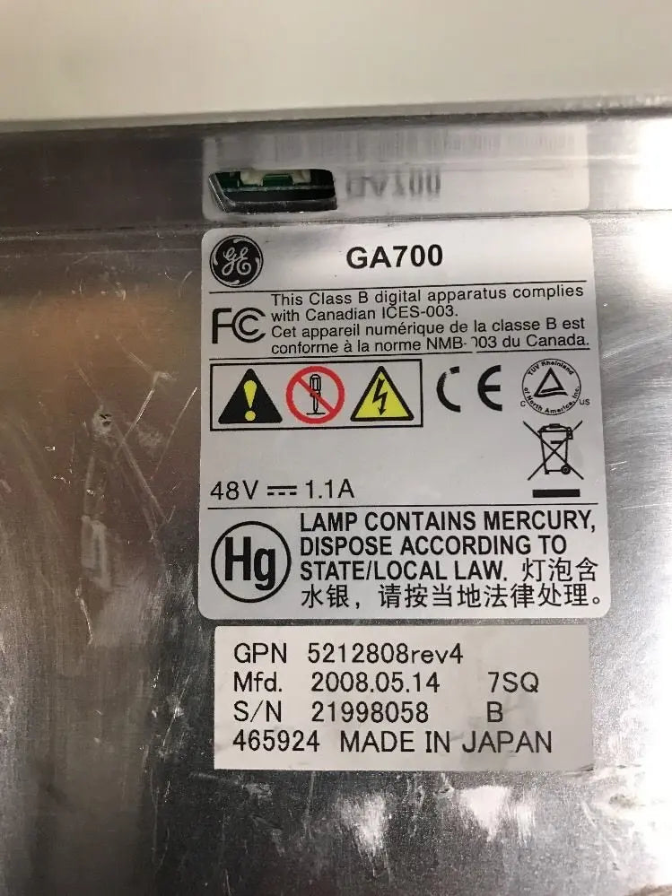 GE Ultrasound 19" LCD Monitor Model 5212808/GA700 DIAGNOSTIC ULTRASOUND MACHINES FOR SALE