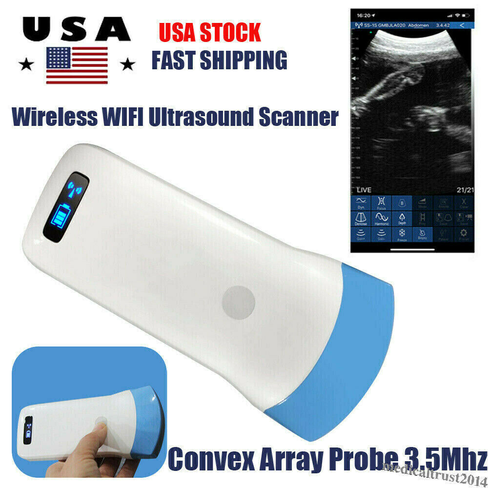 Portable WIFI Wireless Ultrasound Scanner Machine Convex Array Probe 3.5Mhz 128E DIAGNOSTIC ULTRASOUND MACHINES FOR SALE