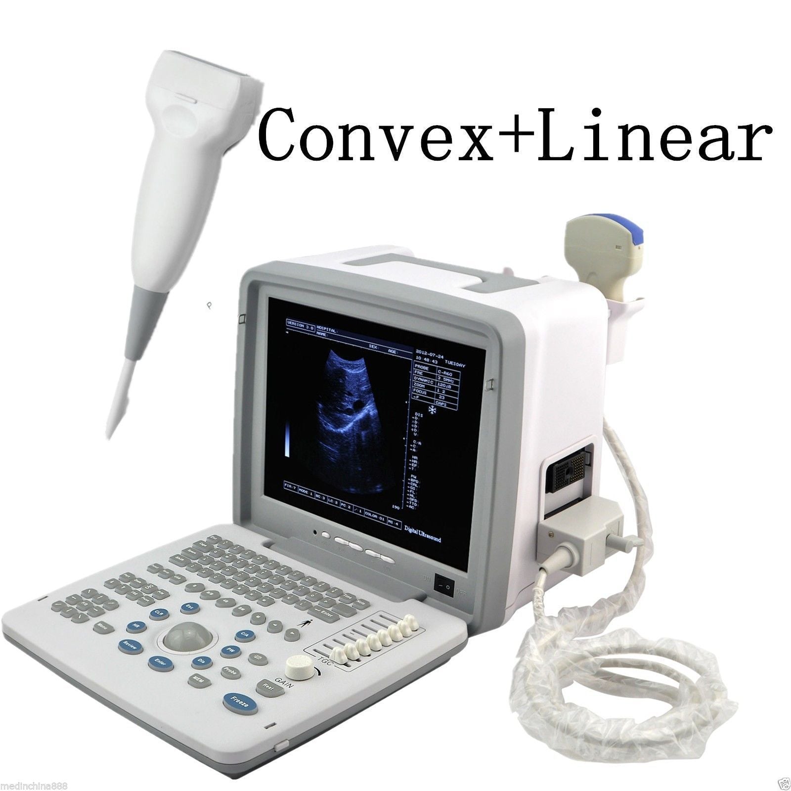 Safe 12'' Digital Ultrasound Ultrasonic Scanner Convex Linear Probes+3D Software 190891976321 DIAGNOSTIC ULTRASOUND MACHINES FOR SALE