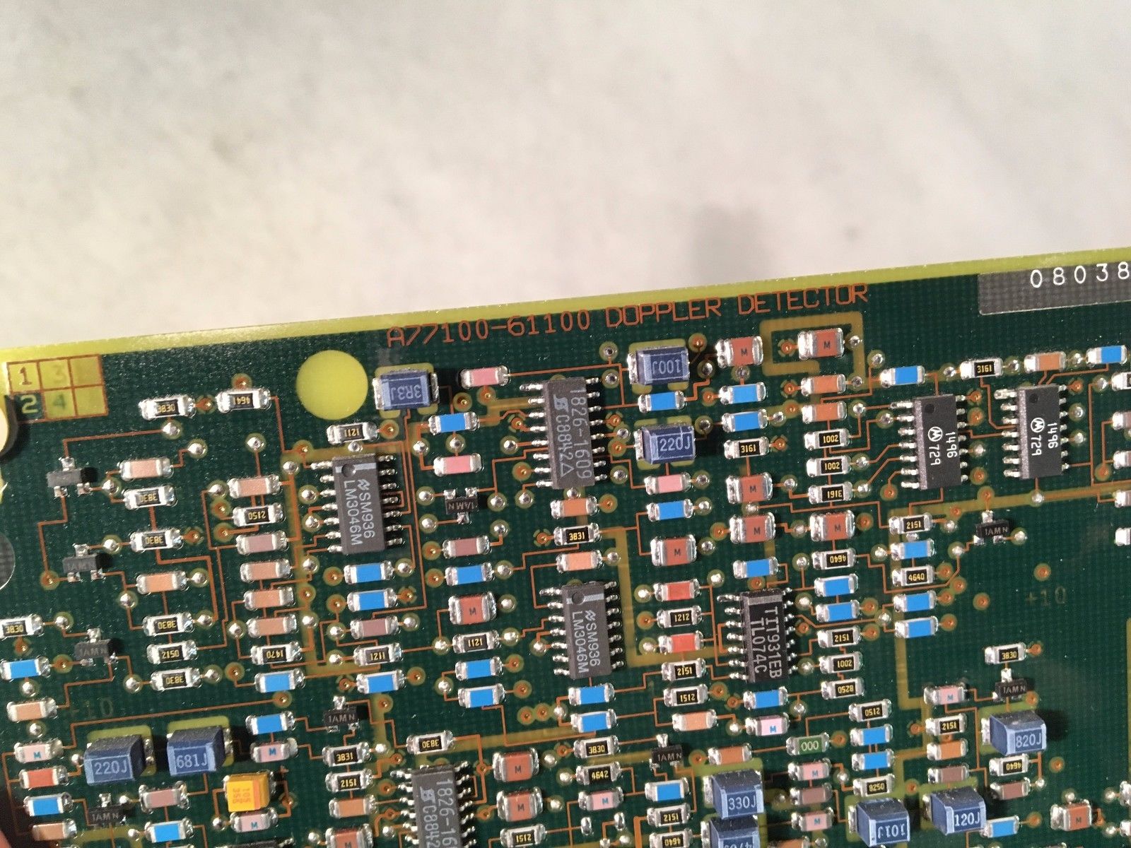 a close up of a printed circuit board