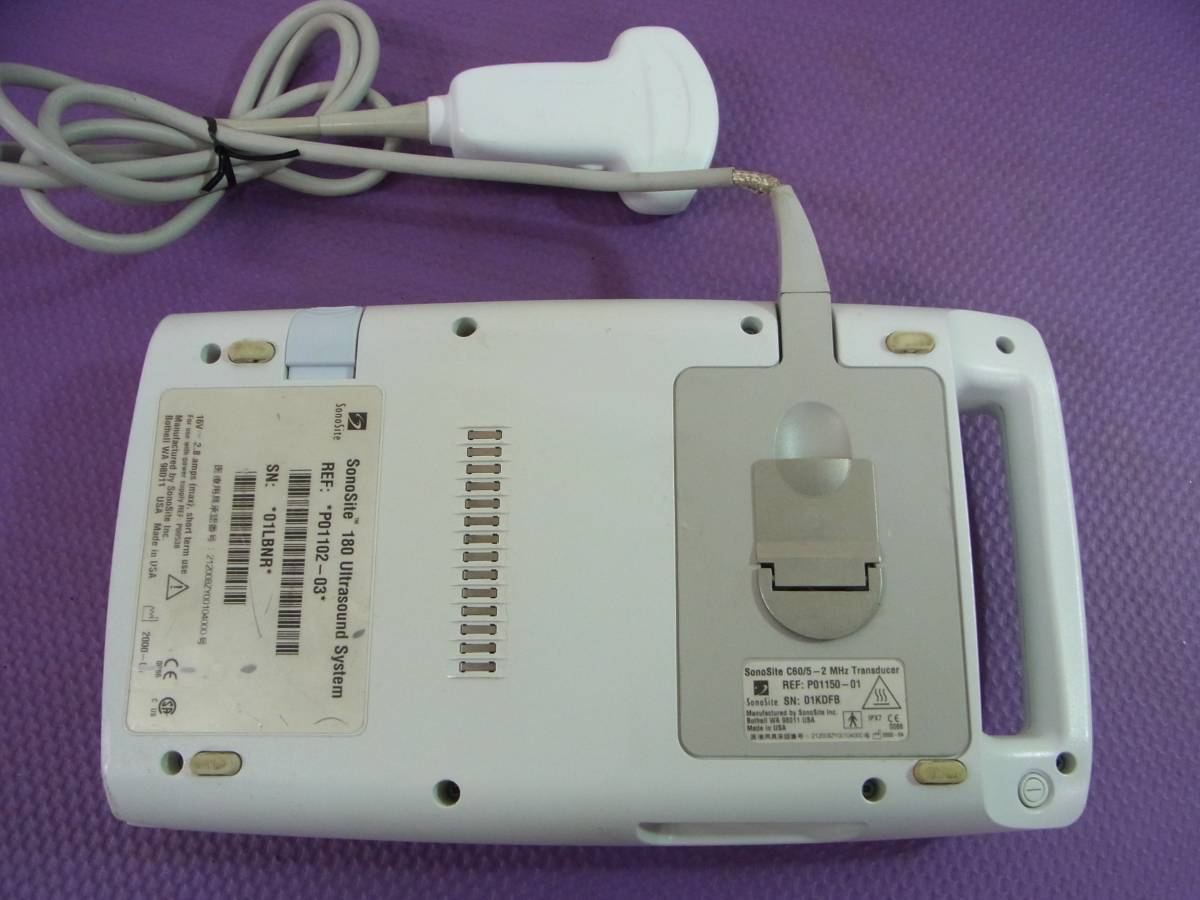 Sonosite 180 portable ultrasound system P01102-03 w/ C60/5-2 convex probe DIAGNOSTIC ULTRASOUND MACHINES FOR SALE