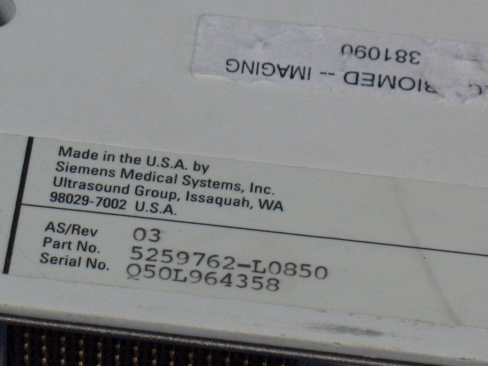 SIEMENS 5.0HDPL40 P/N 5259762-L0850 Ultrasound Transducer Sonoline Elegra DIAGNOSTIC ULTRASOUND MACHINES FOR SALE