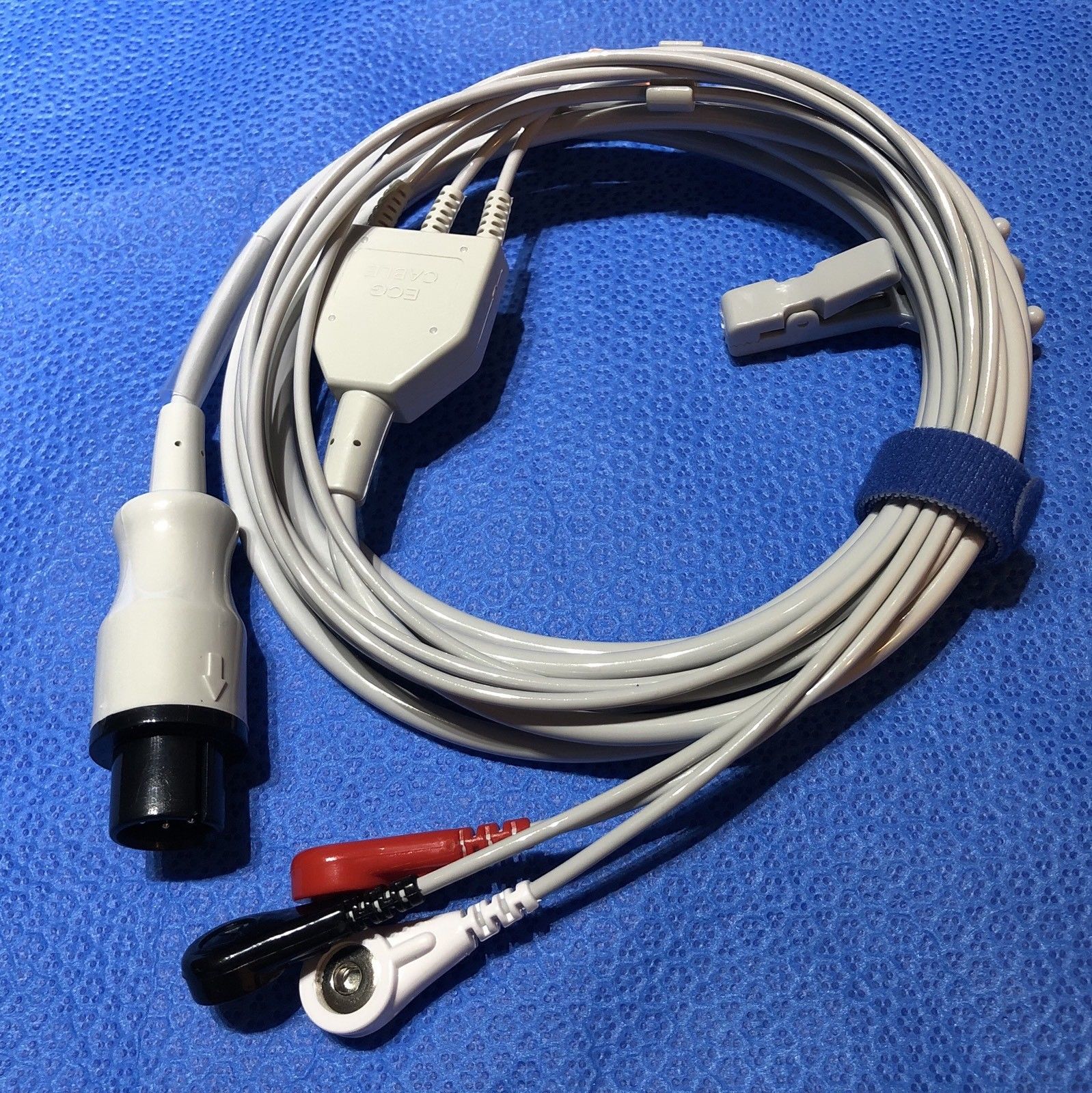ECG EKG Cable AAMI 6 Pin 3 Leads Snap AHA - Same Day Shipping - US Located DIAGNOSTIC ULTRASOUND MACHINES FOR SALE