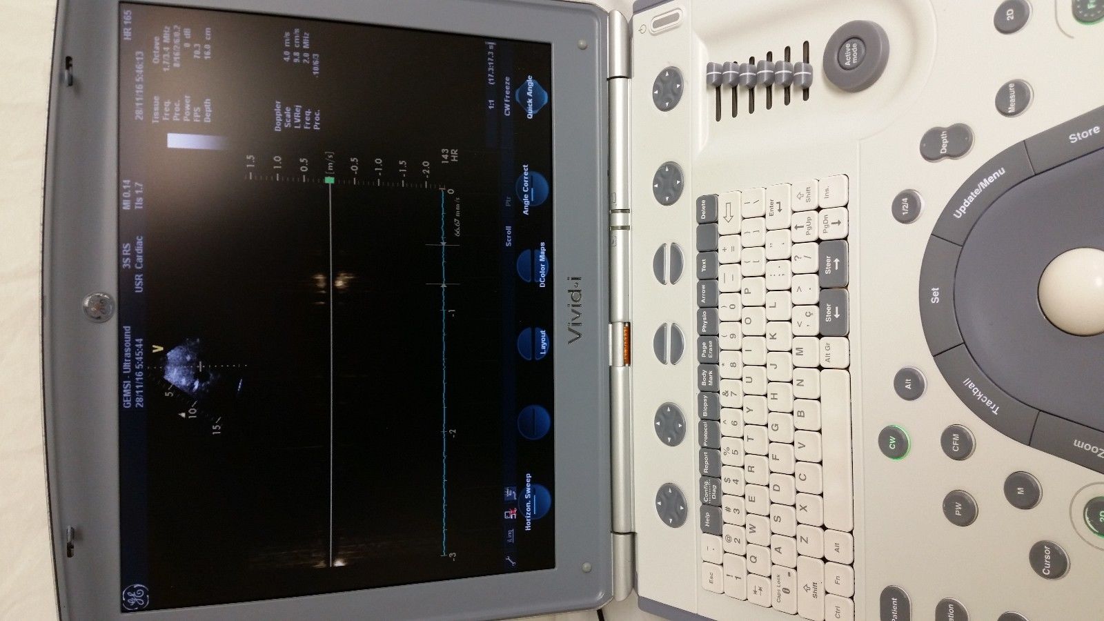 a computer monitor with a lot of buttons on it