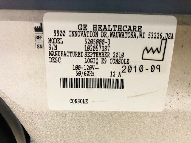GE HEALTHCARE LOGIQ E9 BT2011 R2.1.3 ULTRASOUND SYSTEM 5390139 (U1011) DIAGNOSTIC ULTRASOUND MACHINES FOR SALE