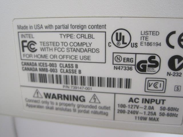 a label on the back of a machine