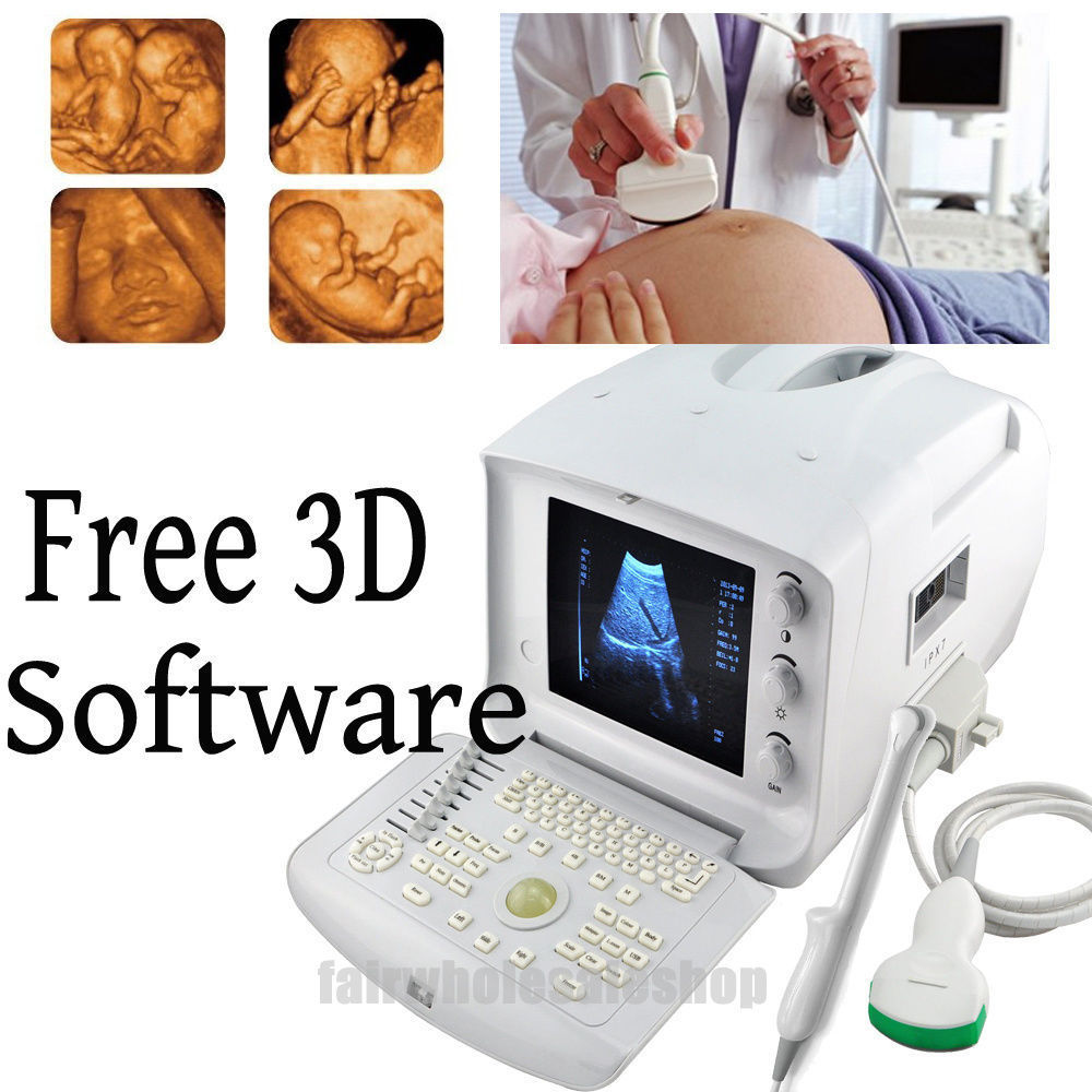 Free 3D 10'' LCD Digital Ultrasound Scanner +Convex +Transvaginal Probe 6000A FF DIAGNOSTIC ULTRASOUND MACHINES FOR SALE
