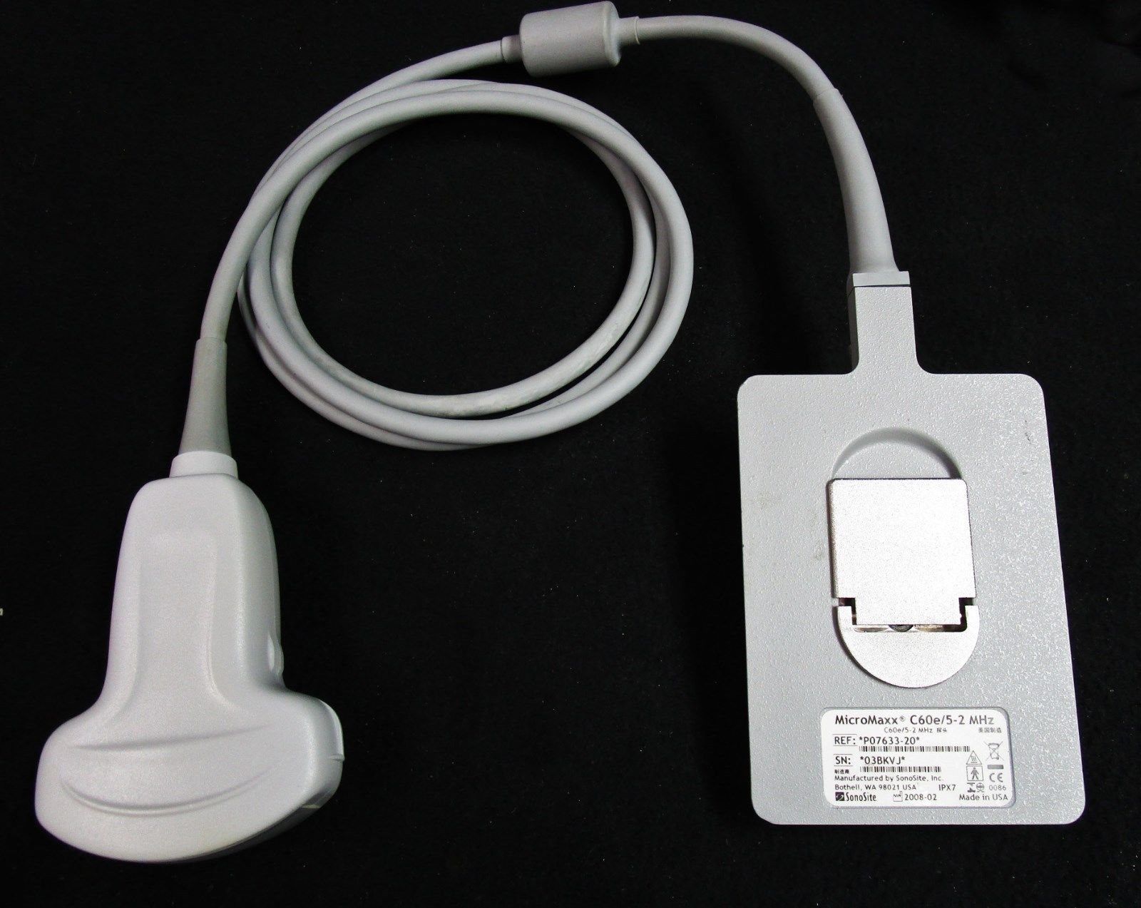 Sonosite MicroMaxx Ultrasound Probe Transducer C60e/5-2 MHZ Ref: P07633-20 DIAGNOSTIC ULTRASOUND MACHINES FOR SALE