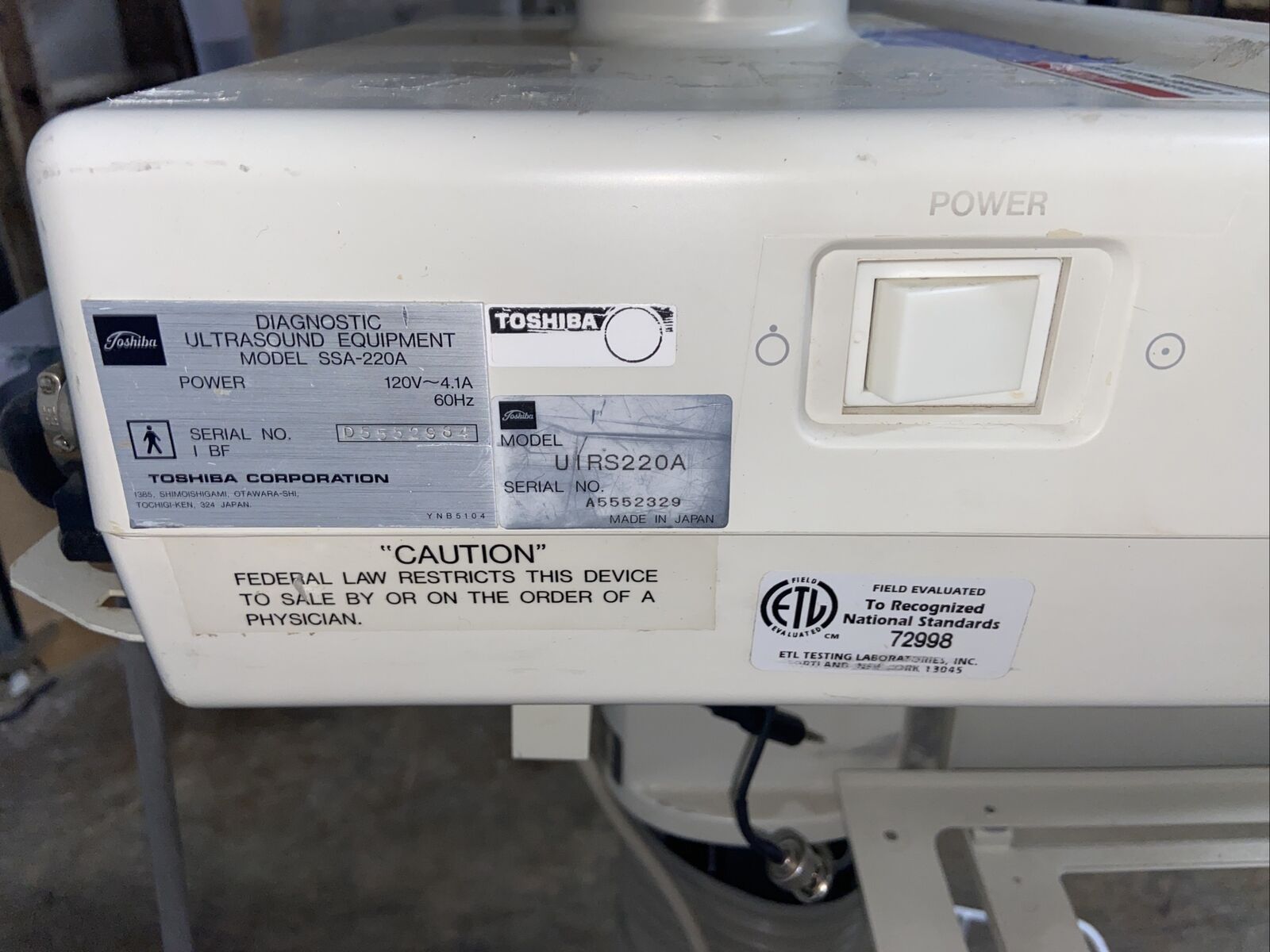 Toshiba Capasee Medical Diagnostic Ultrasound System Version 2.12  DIAGNOSTIC ULTRASOUND MACHINES FOR SALE