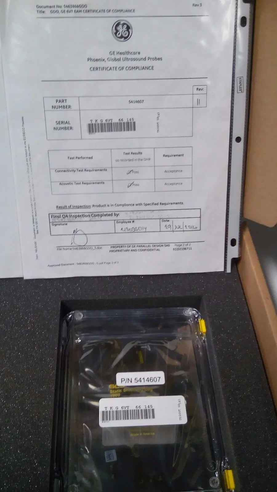 GE global ultrasound probes P/N5414607 DIAGNOSTIC ULTRASOUND MACHINES FOR SALE