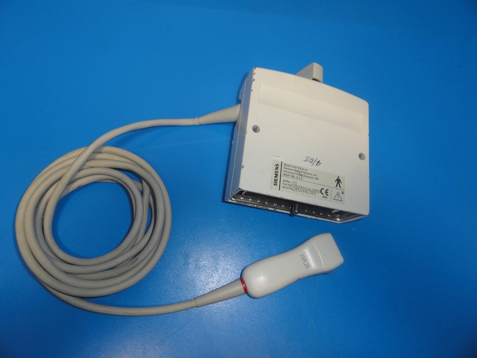 SIEMENS 2.5PL20 P/N 5262493-L0850 SECTOR ULTRASOUND PROBE for Elegra (6083 ) DIAGNOSTIC ULTRASOUND MACHINES FOR SALE