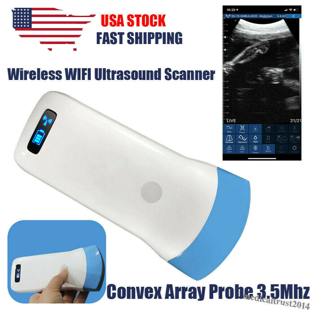 Portable WIFI Wireless Ultrasound Scanner Machine Convex Array Probe 3.5Mhz 128E DIAGNOSTIC ULTRASOUND MACHINES FOR SALE