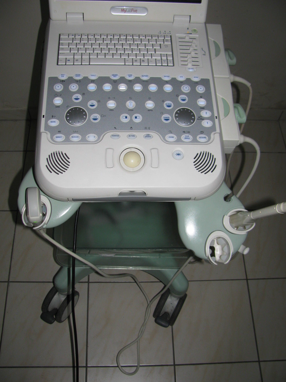 Esaote MyLabFive Ultrasound machine with cart and two probes(convex+vaginal) DIAGNOSTIC ULTRASOUND MACHINES FOR SALE