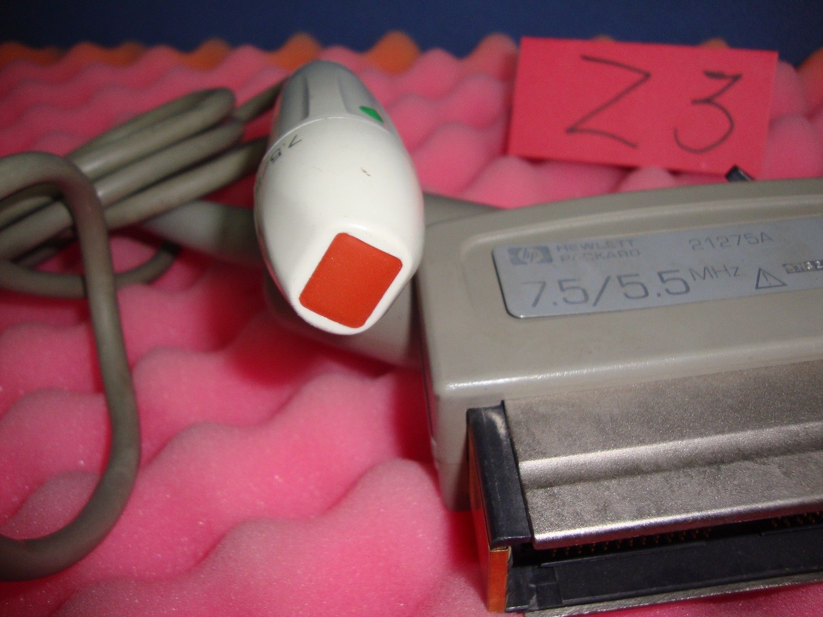 probe closeup of red lense