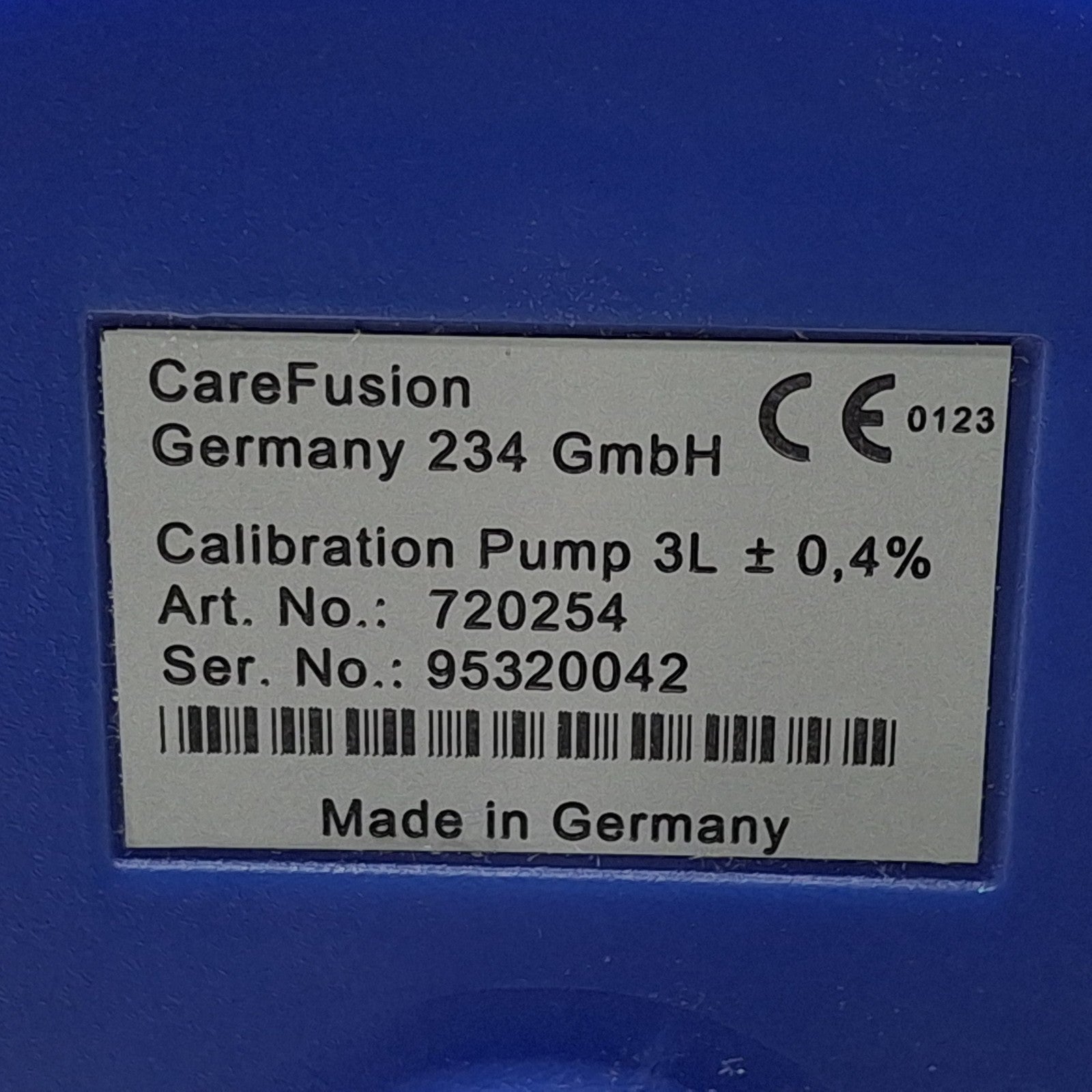 CareFusion 3 Liter Volume Calibration Syringe