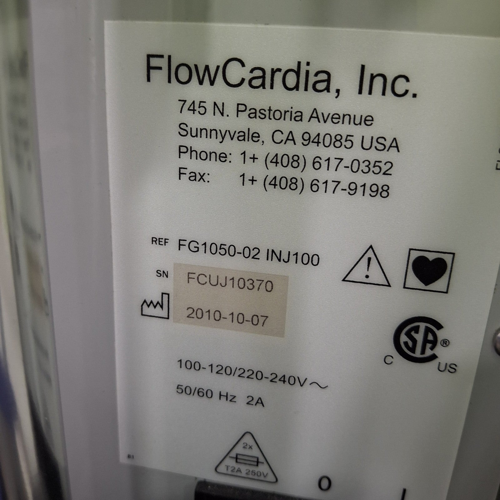 FlowCardia Gen 200 Recanalization System and FlowMate Injector