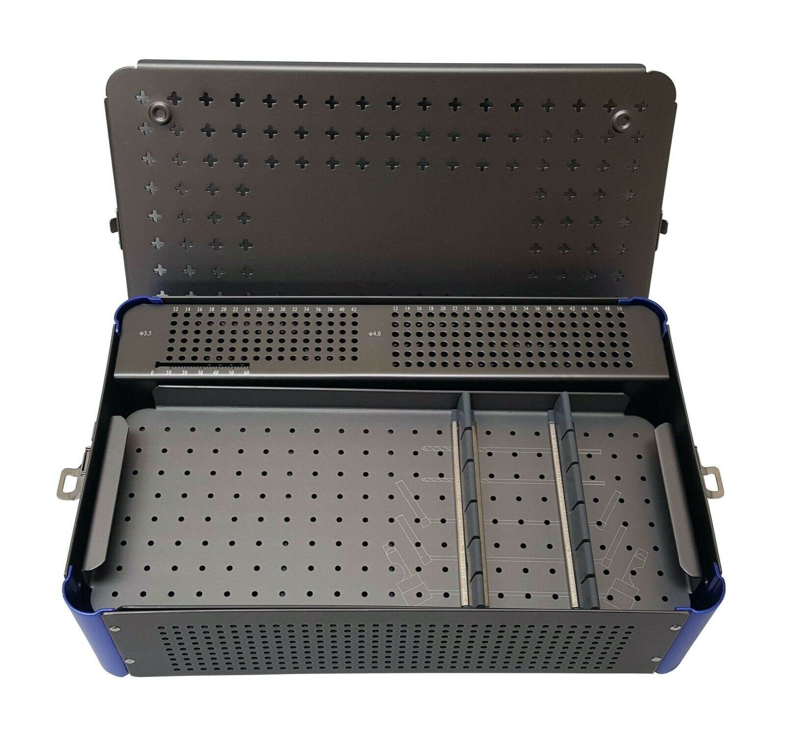 Orthopedic Instrument Empty Case, trays & rack for 3.5-4.0 mm screws - KeeboMed DIAGNOSTIC ULTRASOUND MACHINES FOR SALE