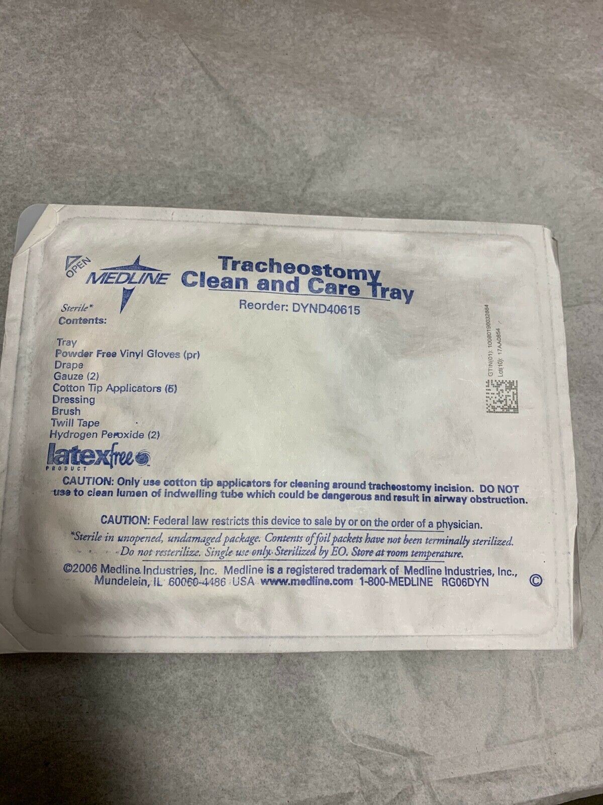 Medline DYND40615 Tracheostomy Clean & Care Tray Sterile Lot of 10 (N28) DIAGNOSTIC ULTRASOUND MACHINES FOR SALE