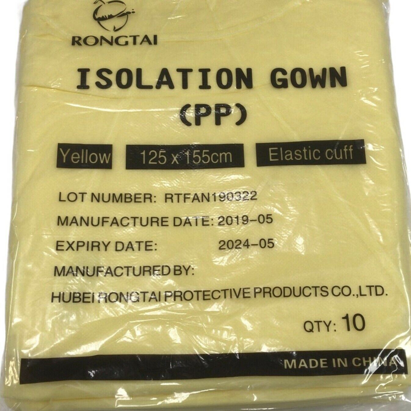 Lot of 100 - Rongtai Yellow Isolation Gown (PP), 100 Gowns | CEM-21 DIAGNOSTIC ULTRASOUND MACHINES FOR SALE