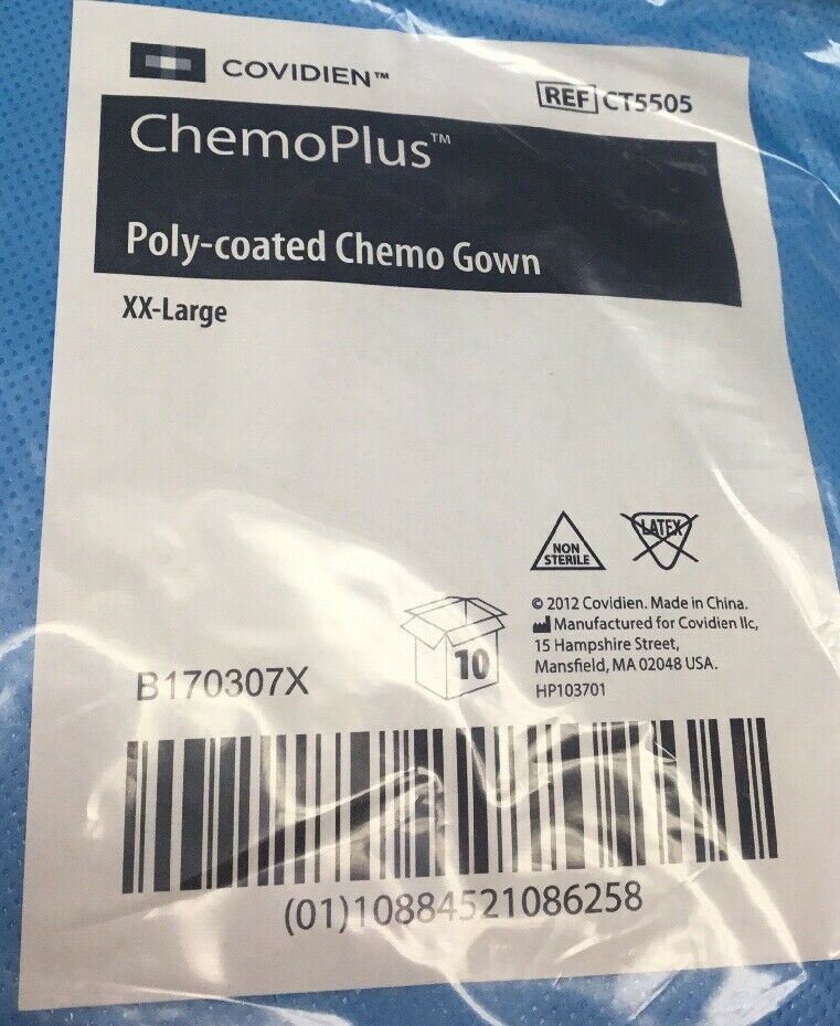 Covidien ChemoPlus Poly-coated Chemo Gown (626KMD) DIAGNOSTIC ULTRASOUND MACHINES FOR SALE