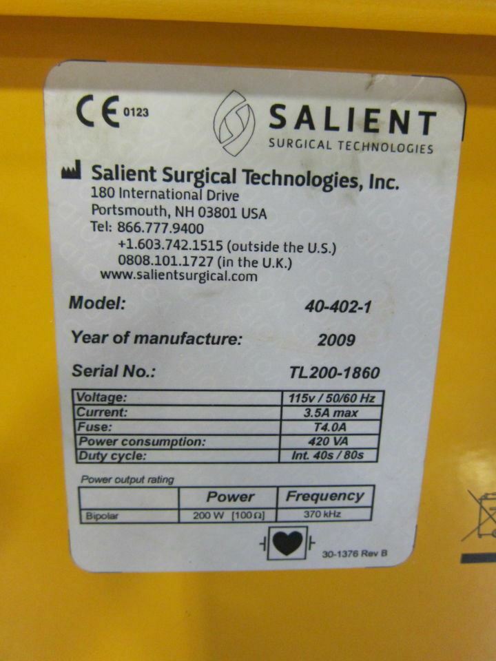 Salient Surgical Technologies 40-402-1 Aquamantys System ESU (628DM) DIAGNOSTIC ULTRASOUND MACHINES FOR SALE