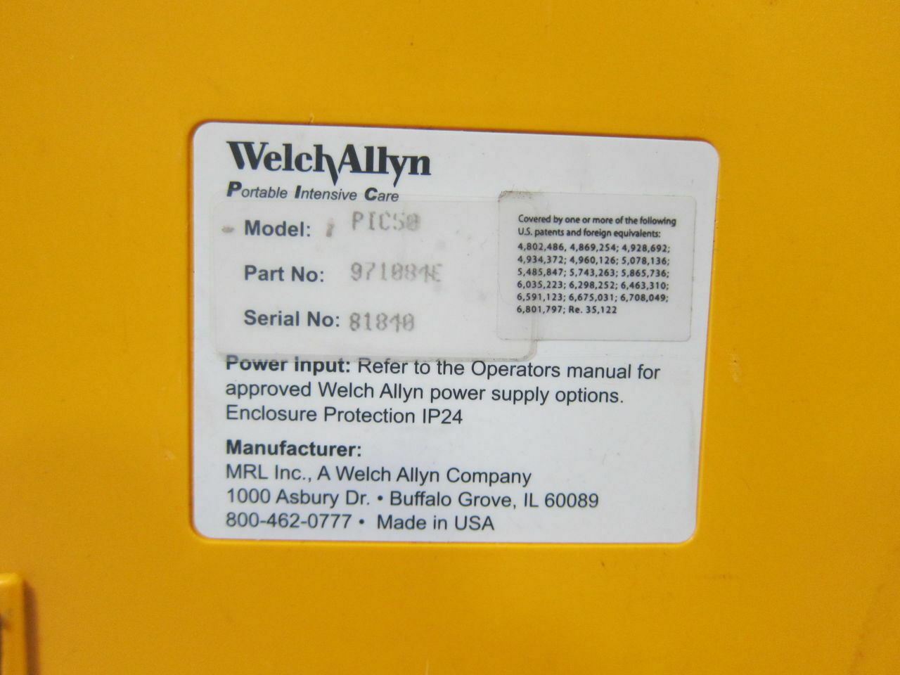 Welch Allyn 971084E PIC Portable Intensive Care(ECG SpO2 CO2 IBP T)Monitor~17077 DIAGNOSTIC ULTRASOUND MACHINES FOR SALE