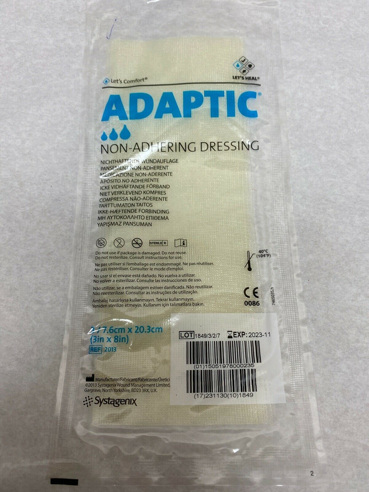 Adaptic Non-Adhering Dressing 3 / 7.6CM X 20.3CM  | CEDESP-181 DIAGNOSTIC ULTRASOUND MACHINES FOR SALE