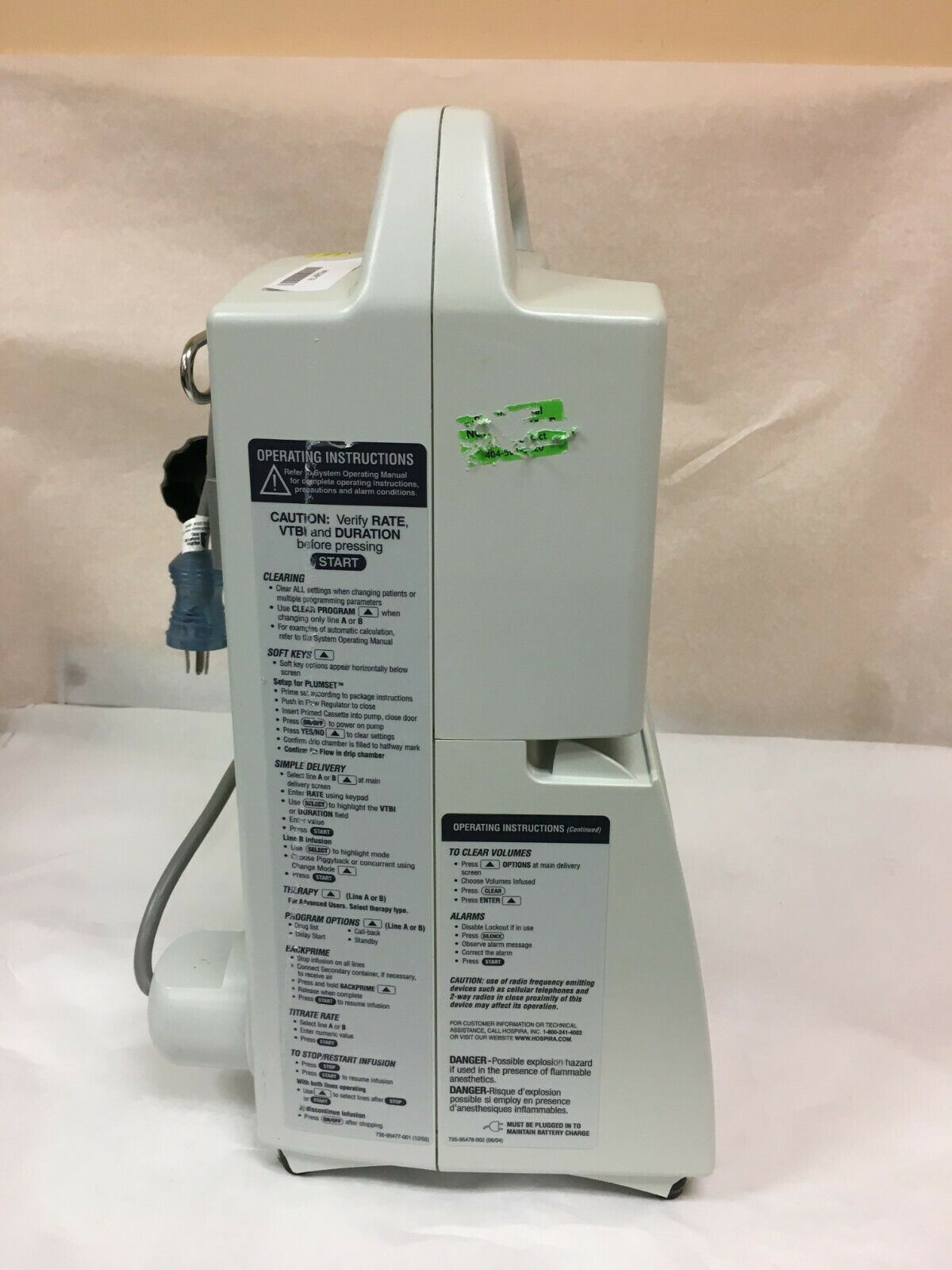 Hospira Plum A+3 Infusion Pump Used DIAGNOSTIC ULTRASOUND MACHINES FOR SALE