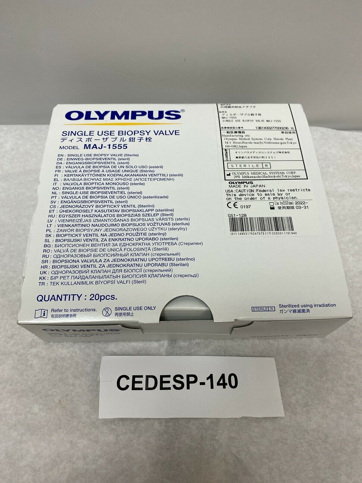 Olympus Single Use Biopsy Valve MAJ-1555 | CEDESP-140 DIAGNOSTIC ULTRASOUND MACHINES FOR SALE