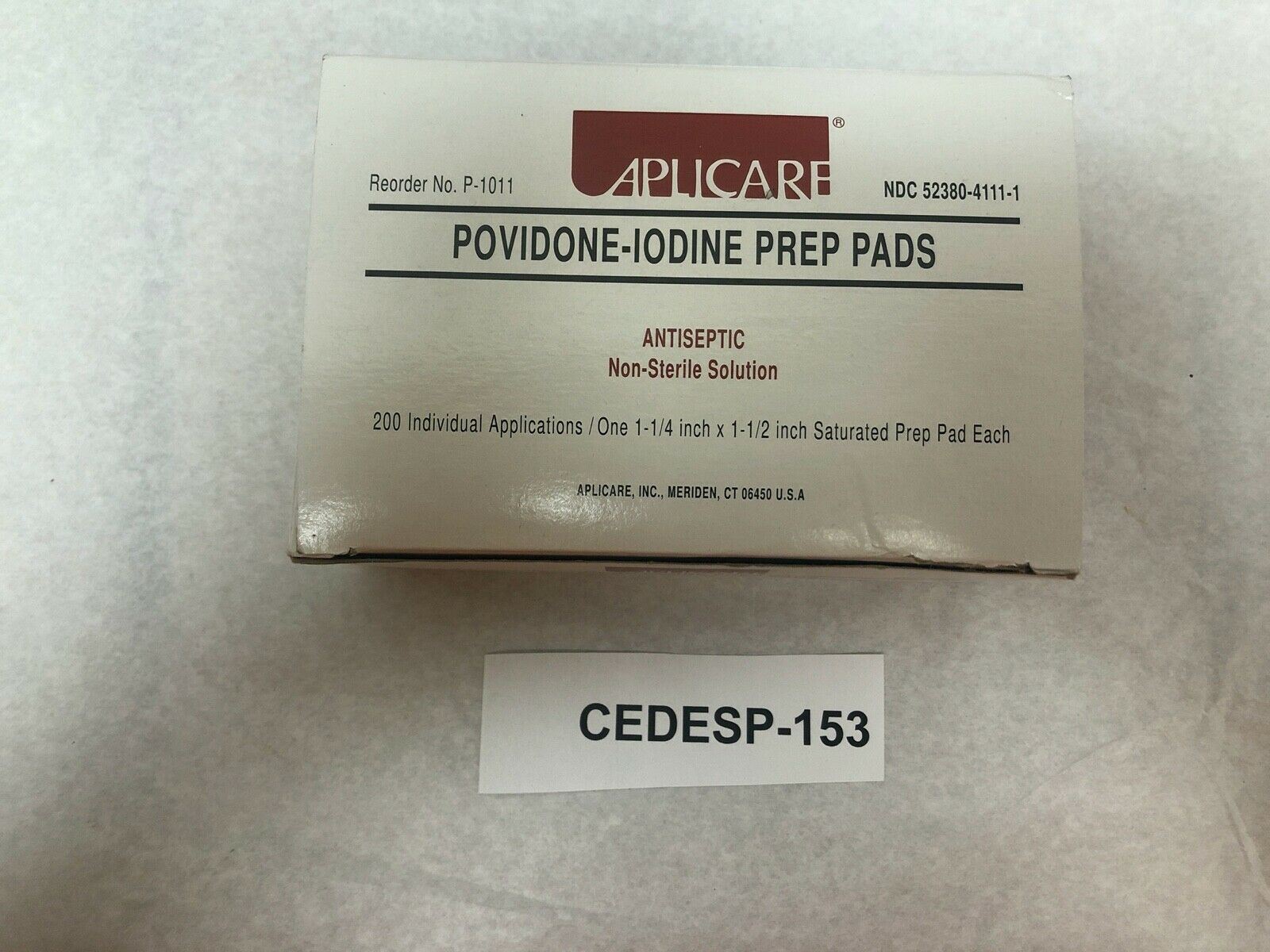 Aplicare Povidone Prep Pads (Box of 200)  | CEDESP-153 DIAGNOSTIC ULTRASOUND MACHINES FOR SALE