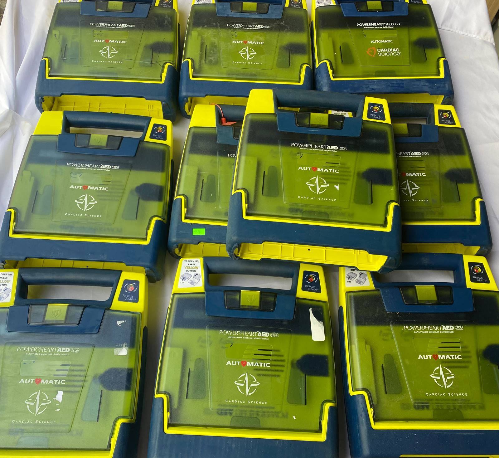 Lots of 10 Cardiac Science PowerHeart G3 AED + *Main Unit ONLY* NO Battery/Pads DIAGNOSTIC ULTRASOUND MACHINES FOR SALE