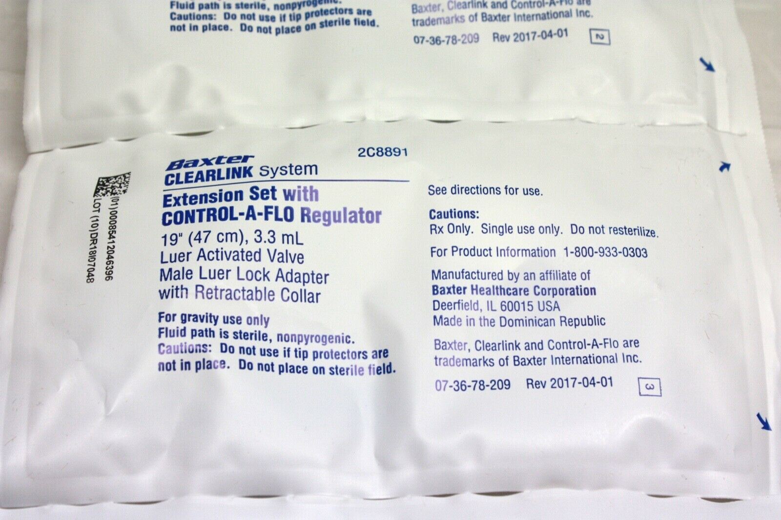 Baxter Clearlink System Extension Set w/ Control-A-Flo Regulator (604KMD) DIAGNOSTIC ULTRASOUND MACHINES FOR SALE