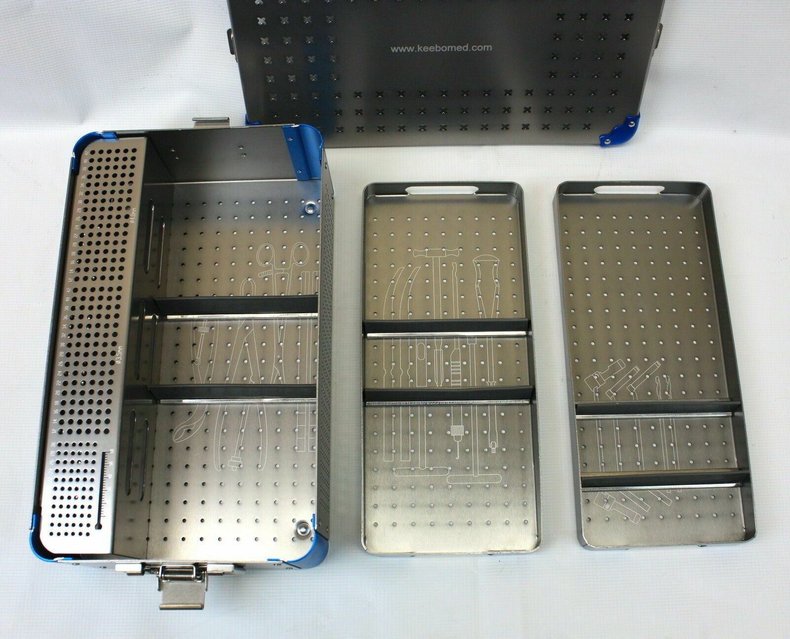 Orthopedic Instrument Empty Case, trays & rack 2.7-3.5-4.0 mm screws - KeeboMed DIAGNOSTIC ULTRASOUND MACHINES FOR SALE