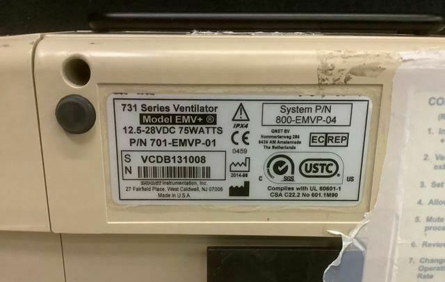 Impact EMV+ 731 Series Ventilator manufactured 2014 no accessories DIAGNOSTIC ULTRASOUND MACHINES FOR SALE