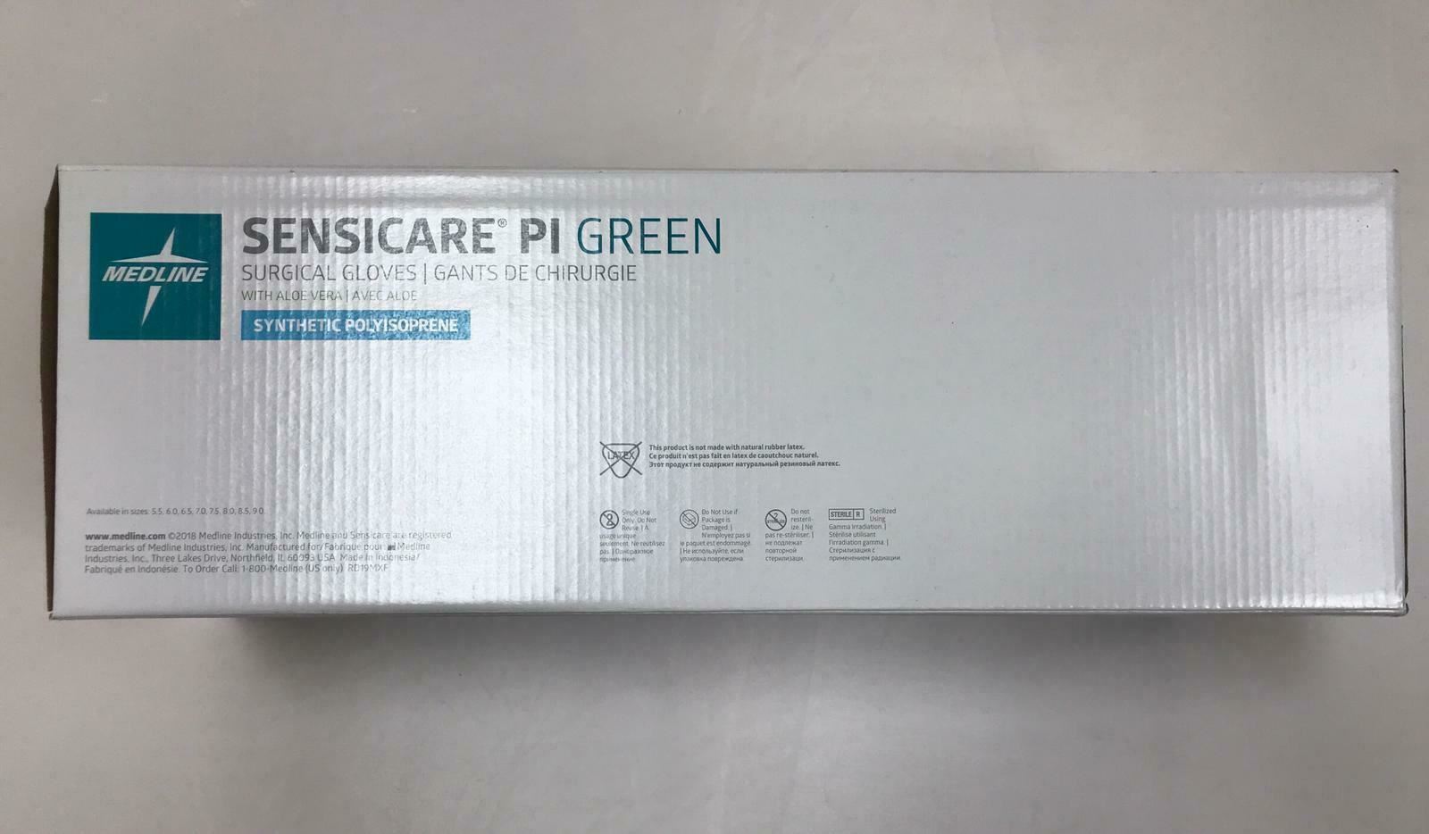 Medline Sensicare PI Green Surgical Gloves MSG9270 7 - 50 Count in Box  | CEJ-3 DIAGNOSTIC ULTRASOUND MACHINES FOR SALE