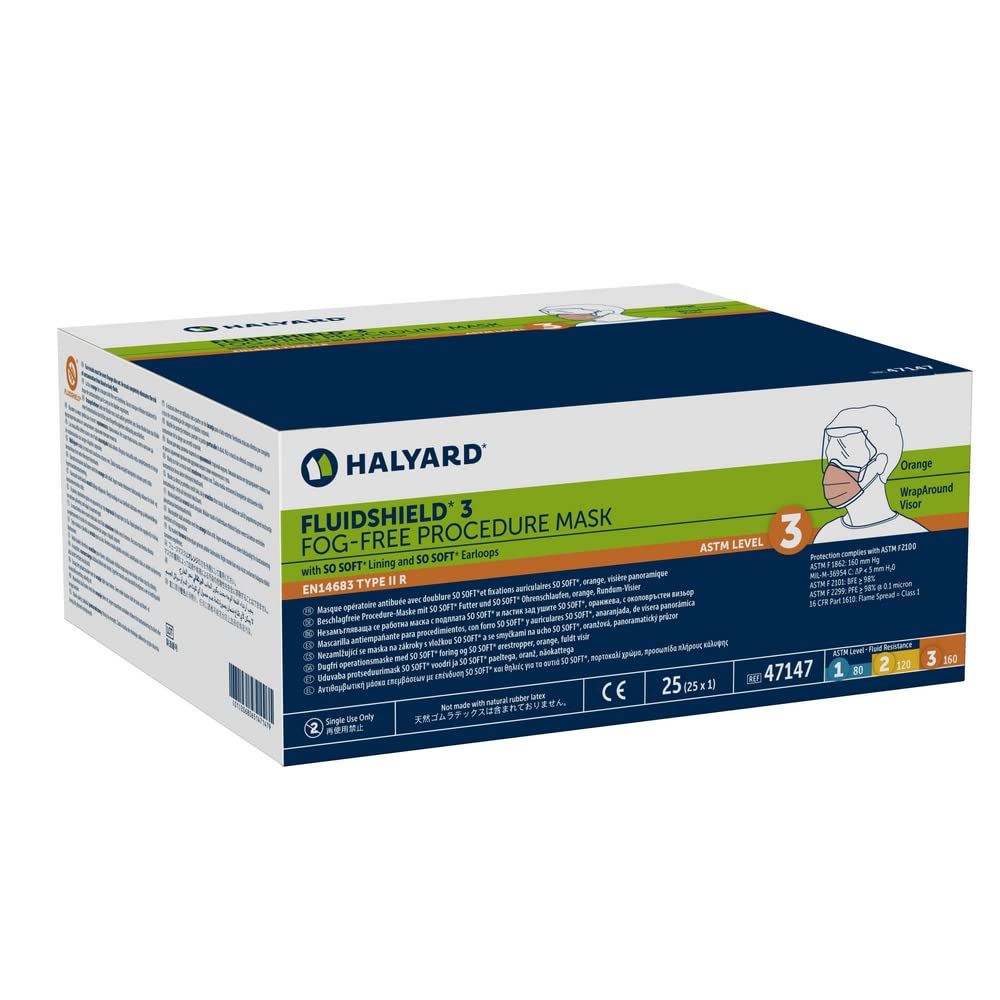 HALYARD* FLUIDSHIELD* Level 3 Disposable Face Mask with SO SOFT* Lining / Earloo DIAGNOSTIC ULTRASOUND MACHINES FOR SALE