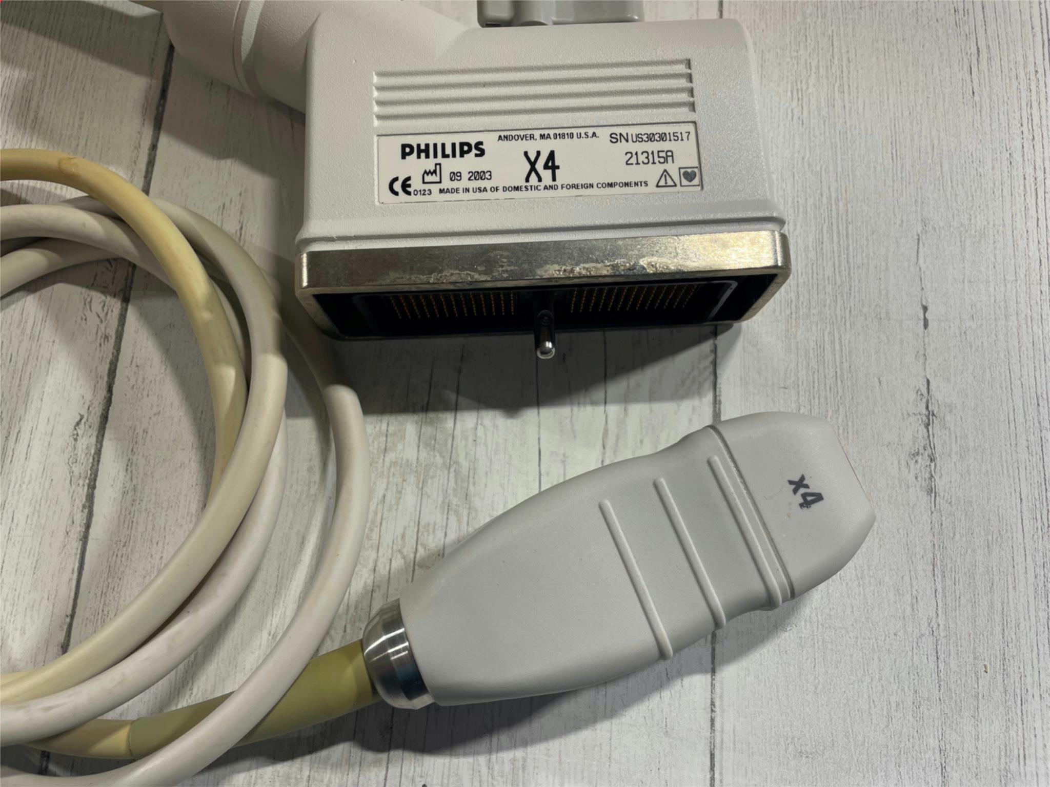 Philips X4 Ultrasound Transducer PN: 21315A SN: US30301517 DIAGNOSTIC ULTRASOUND MACHINES FOR SALE