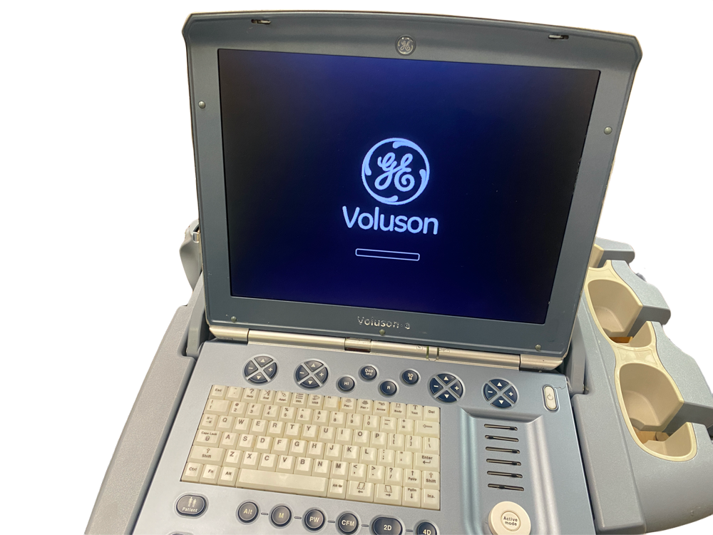 GE VOLUSON E PORTABLE ULTRASOUND MACHINE WITH 1 PROBE (AB2-7-RS) DIAGNOSTIC ULTRASOUND MACHINES FOR SALE