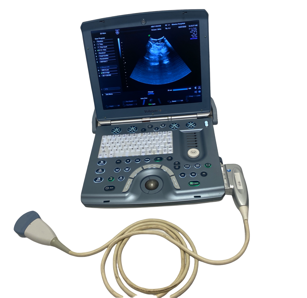 GE VOLUSON E PORTABLE ULTRASOUND MACHINE WITH 1 PROBE (AB2-7-RS) DIAGNOSTIC ULTRASOUND MACHINES FOR SALE