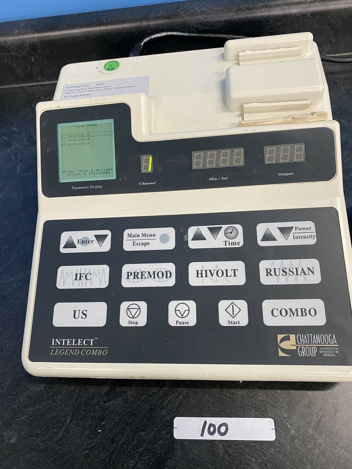 Chattanooga INTELECT LEGEND COMBO 2C Ultrasound with power adapter (parts only) DIAGNOSTIC ULTRASOUND MACHINES FOR SALE