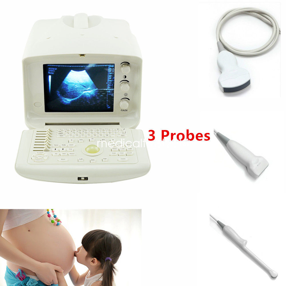 Clinc 3D Man-Pack Ultrasound Scanner Equip Convex + Transvaginal + Linear Probe DIAGNOSTIC ULTRASOUND MACHINES FOR SALE