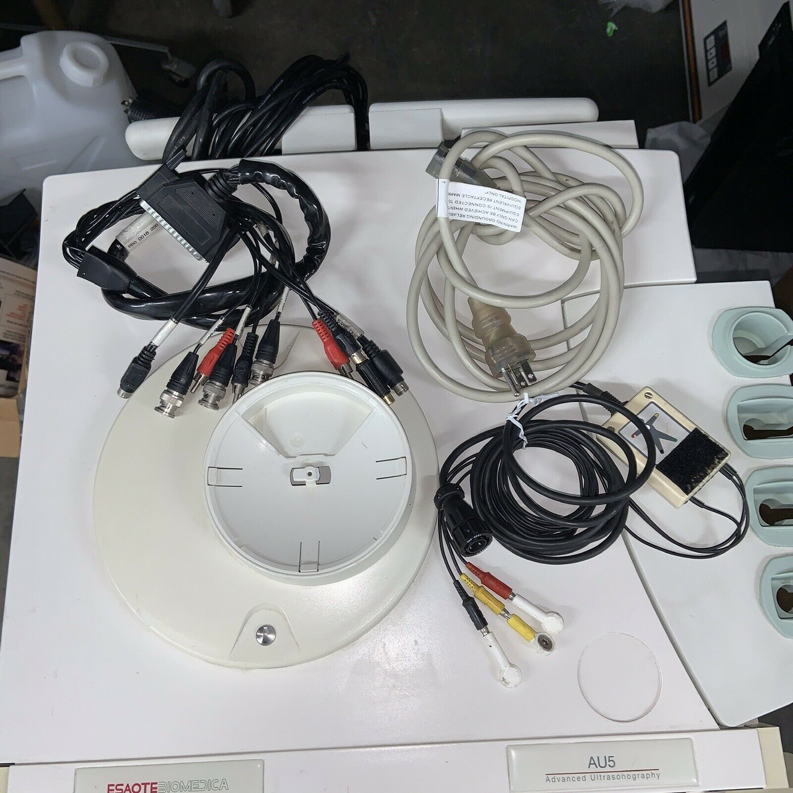 ESAOTE AU5 CARDIAC - VASCULAR ULTRASOUND W/2 PROBES, 2 FOOT PEDALS, & CONNECTORS DIAGNOSTIC ULTRASOUND MACHINES FOR SALE