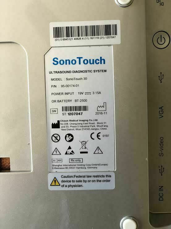 Chison Sonotouch 30 Touch Screen Portable Ultrasound Machine with Three Probes! DIAGNOSTIC ULTRASOUND MACHINES FOR SALE