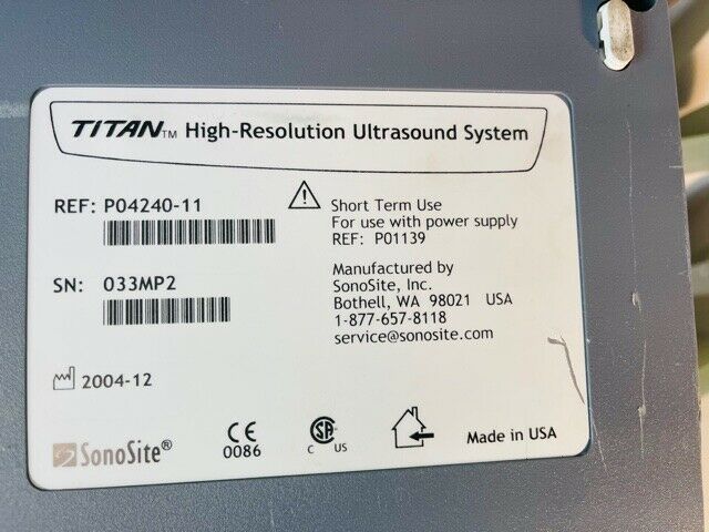 SONOSITE TITAN PORTABLE ULTRASOUND  (w242) DIAGNOSTIC ULTRASOUND MACHINES FOR SALE